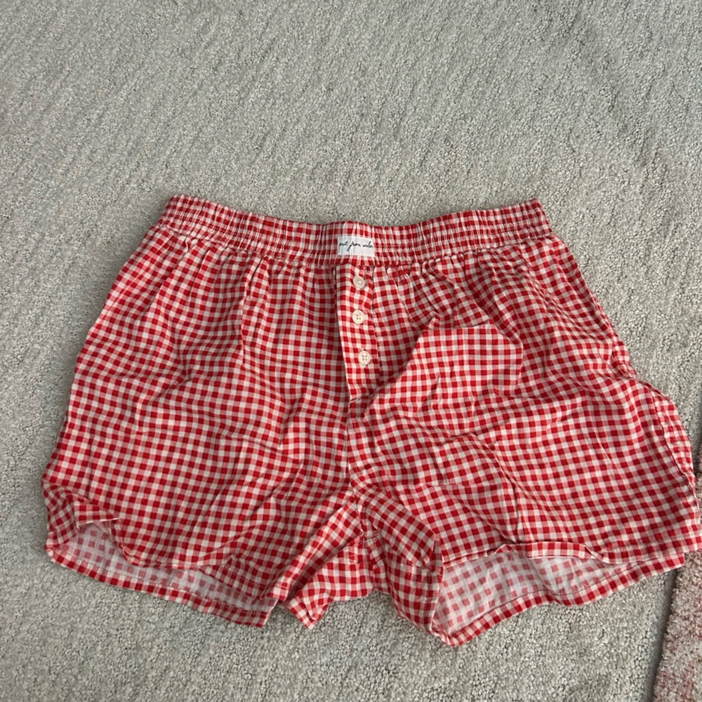 Urban Outfitters Red Gingham Boxer Shorts
